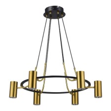 Светильник подвесной St Luce. SL1215.403.06. Talia. 6х5 Вт, GU10, 4000K, 70х70х14,5 см, цвет чёрный, латунь