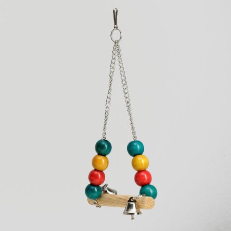 Bird swings with wooden gruel triangular, mix of flowers-1