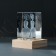 Souvenir glass backlight "rectangle. Thoughtrs" stand wood, USB 7x7x10