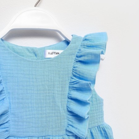 Baby dress with ruffles KAFTAN "Muslin", p 26 (80-86cm), blue-9