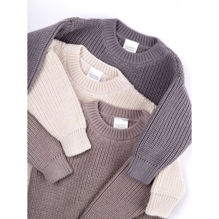 Sweater Knitted Children's Amarobaby Pure Love Buddy, height 98 cm, brown color-16