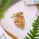 Brooch "Vinogram branch" color white-green color in gold