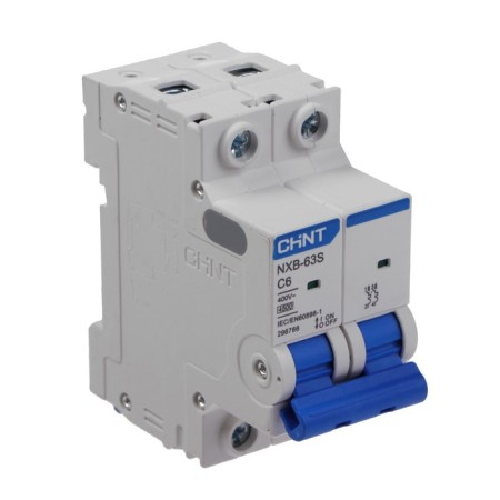 Automatic circuit breaker Chint NXB-63S, 2P, C 6 A, 4.5 KA