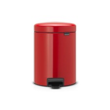 Brabantia Newcon bucket, plastic inner bucket, with a pedal, flame red color, 5 liters