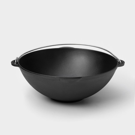 Kazan Cast iron wild kitchen "Tourism", 8 l, d = 36 cm, shoulder blade and sponge in the kit-5