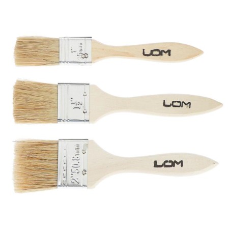 Set of brushes scrap, natural bristles, wooden handle, 1-1.5-2 ", 25, 38, 50 mm-1
