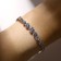 Bracelet with rhinestones "Zircon" Izk, arc, white color in silver, 15cm