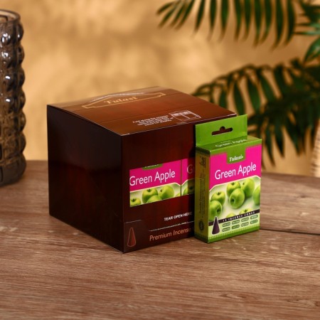 Incense "tulasi" 15 aromacons green apple-1