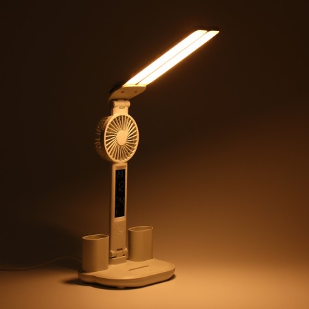 Clock - electronic lamp: calendar, thermometer, organizer, fan, 7 watts, 3 modes, USB-7
