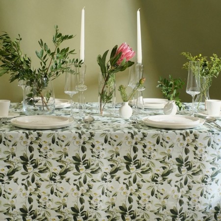 Benching tablecloth Apple Flowers 146x250 cm, 100% cotton, martial 164 g/m2-5