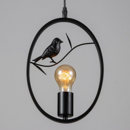Bayerlux lamp "Bird on a branch" 1x40W E27 black 21x10x120 cm.-2
