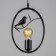 Bayerlux lamp "Bird on a branch" 1x40W E27 black 21x10x120 cm.