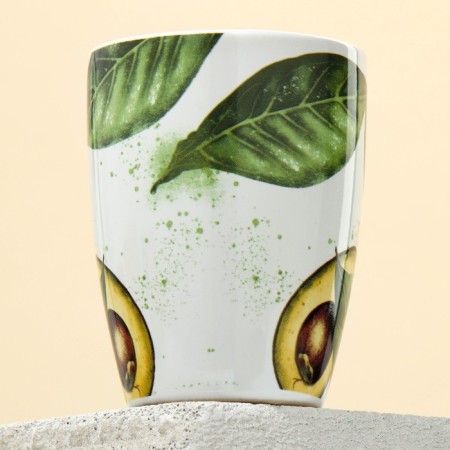 Ceramic mug "avocado", 350 ml, white color-2