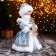 Snow Maiden "In a blue fur coat with flowers" moves, 15x30 cm