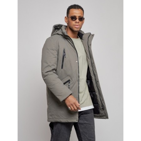 Extensive male winter park, size 58, gray color-7