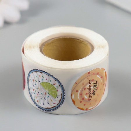 Sticker Paper "Tastiness" d = 2.5 cm 252 pcs in the roll-2