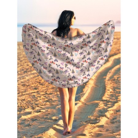 Pareo and beach rug "insects", d = 150 cm