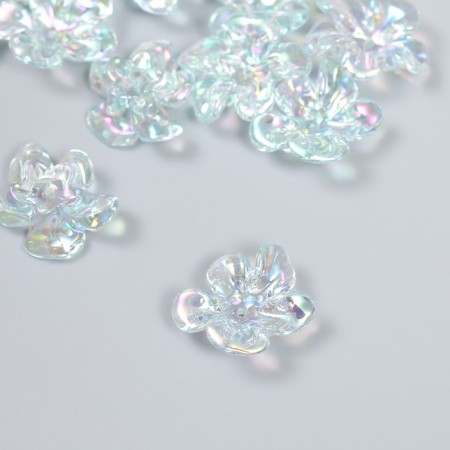 Busina Plastic for creativity "Flower. Stone ice" transparent blue 0.6x2.1x2.5 cm