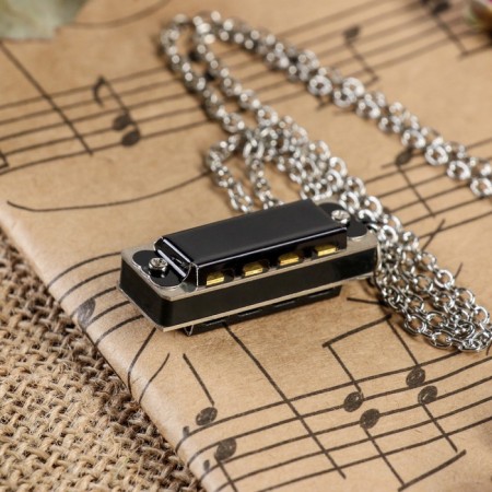 Music Life 4 Harly Harly, 8 tones, 3.5x1.5x1cm, chain 28cm, black-1