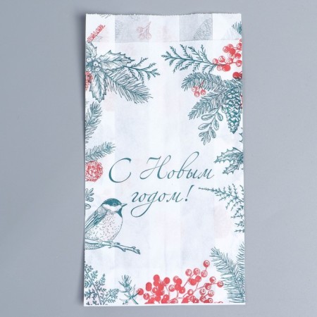 Pack Pack Pack, V-shaped bottom "New Year's Botanika", 20 x 11 x 4 cm, New Year
