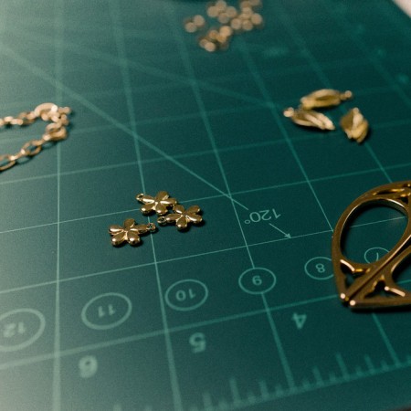 Suspension "Flower" miniature, set 10 pcs., Color gold-1