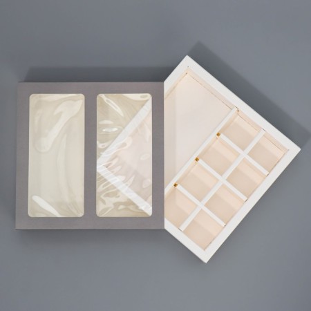 Box for 8 sweets and chocolate with cells, confectionery packaging, for you 18 x 18 x 4 cm-3