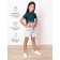 TOP for girls with short sleeves, height 128 cm, azure-blue color