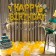 Foil ball 16 "Happy Birthday", capital letters, gold color
