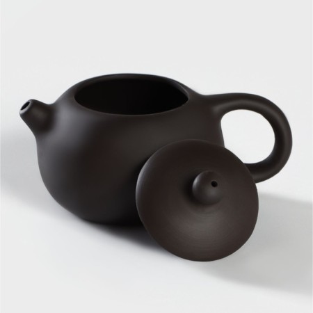 A set for the tea ceremony Ceramic “Clay”, 11 objects: 8 PIAL 50 ml, kettle, milkman, mortar, brown color-5