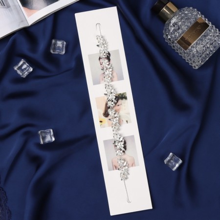 Hair accessory "Judy" Galant petals, 26 cm, silver-1