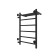 Water towel "Sanprise" Aurora P6, 400x700 mm, with a shelf, right, black matte