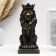 The piggy bank "Leo with the crown" black with gilding, 23cm
