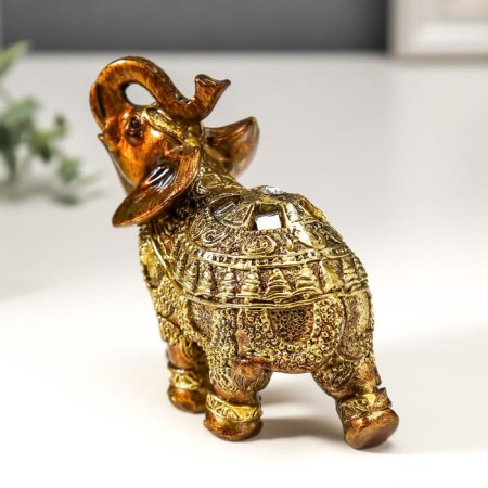 Polystone souvenir "Elephant in the rich Golden Popone" MIX 10x9x5 cm-4