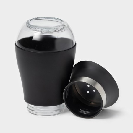 Glass Solonka "Shine", 5.5 × 5 × 11 cm, black color, inscription mix-4