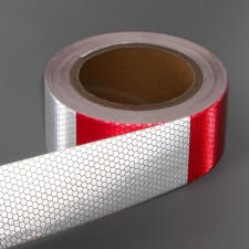 Reflective tape, self-adhesive, red-white, 5 cm x 5 m