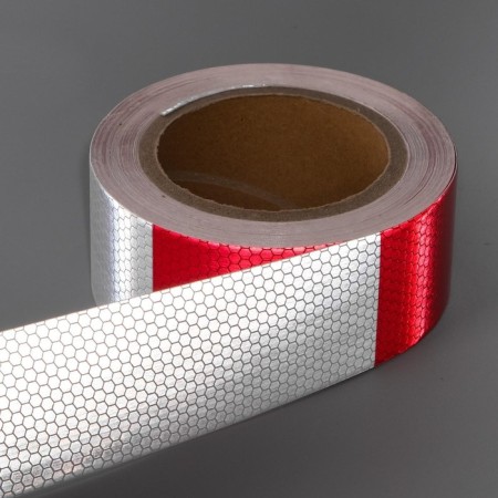 Reflective tape, self-adhesive, red-white, 5 cm x 5 m