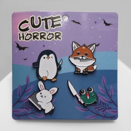 Set of badges (4 pcs.) "Dangerous animals", colored in ferrous metal-4