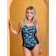 Female bathing suit, size 50, black color, light green