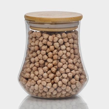 Glass Bank for bulk products with bamboo lid Bellatenero "Eco", 500 ml, 10 × 11 cm-3