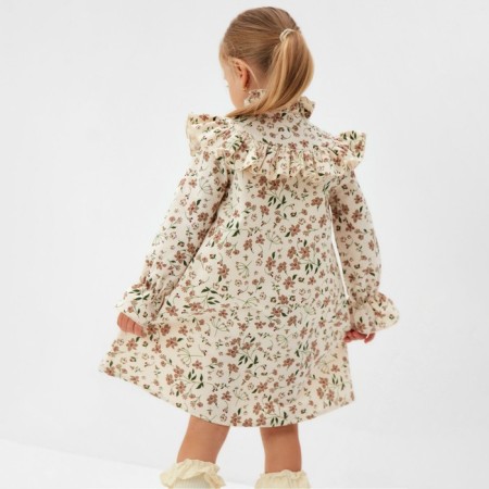 Платье для девочки MINAKU: Cotton collection цвет бежевый, р-р 92-3