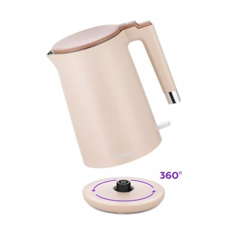 Electric ketta KitFort KT-6662-1, plastic, Metal flask, 1.5 l, 2200 watts, beige-4