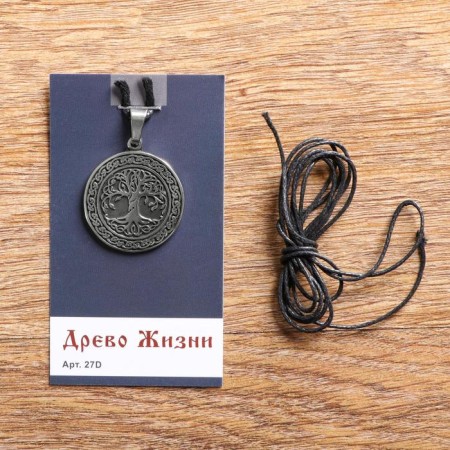 The amulet "Tree of life", metal pudter, art casting, d = 18 mm-2