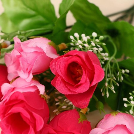 Bouquet "Rose with white flowers" 30 cm d-3 cm, mix-1