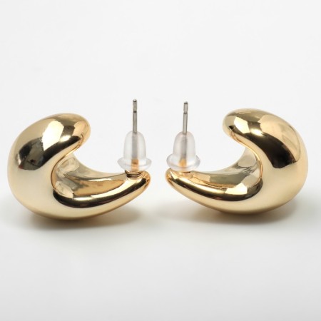 Earrings plastic "drop" structure mini, color gold-3