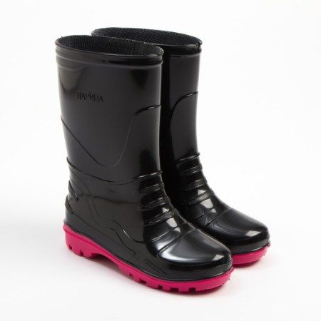 Rubber boots baby, black color+pink, size 32