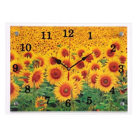 Carty clock is wall-mounted, interior "sunflowers", silent, 25 x 35 cm