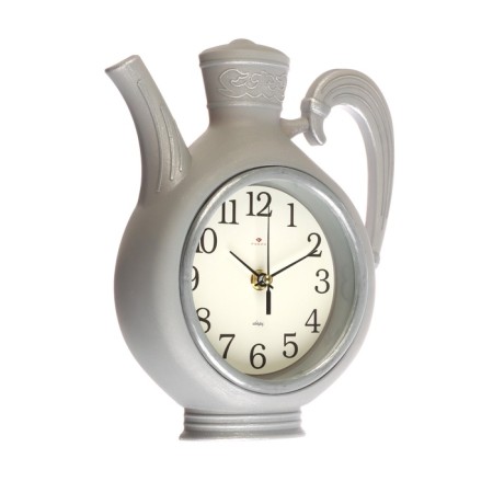 Wall -wall clocks for the kitchen "tea party", silent, kettle 26.5 x 24 cm, gray, aa-6
