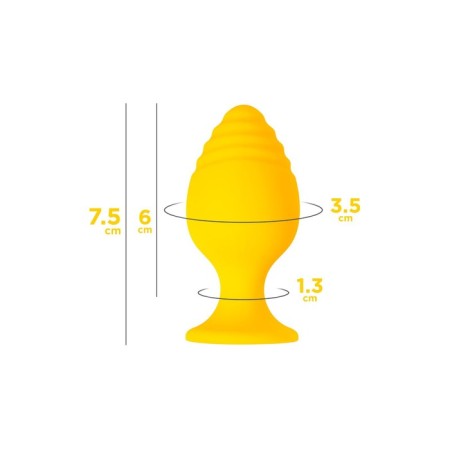 Anal sleeve Todo by toyfa riffle, silicone, 7.5 cm, yellow color-6