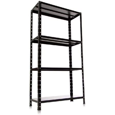 Rabberry for a warehouse, metal, floor, 4 shelves, 150 × 75 × 30 cm, black-1