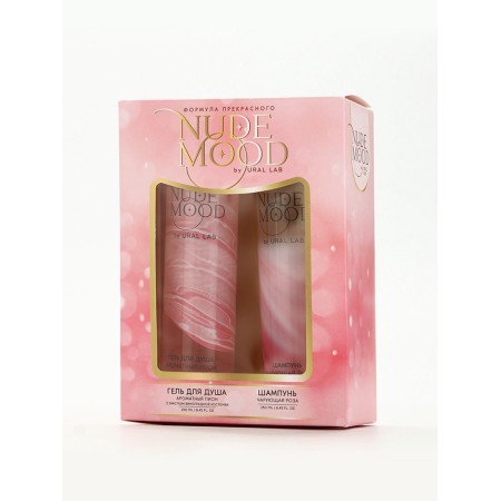 Gift set Ural Lab: shower gel and hair shampoo, 2x250 ml, rose and peony aroma-11